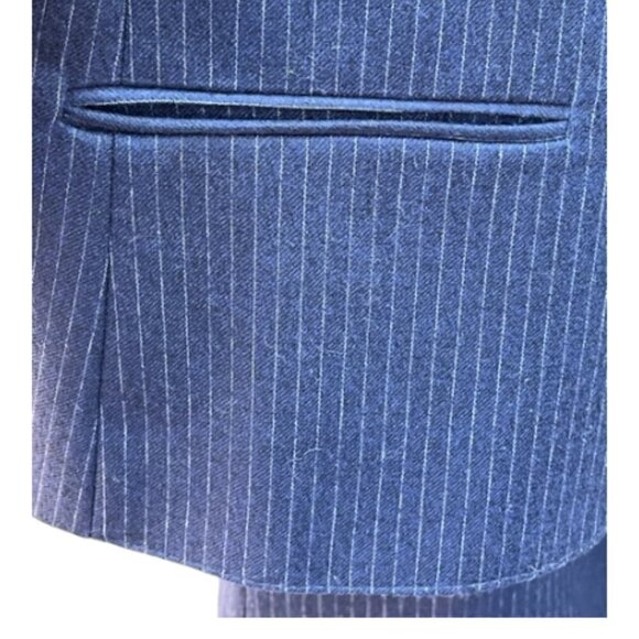 Peabody House NWT Women's Vintage Navy Blue Pinstripe Suit Skirt Set Size 11/12 - Picture 9 of 16